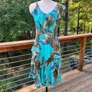 Vintage Blue & Brown Dress